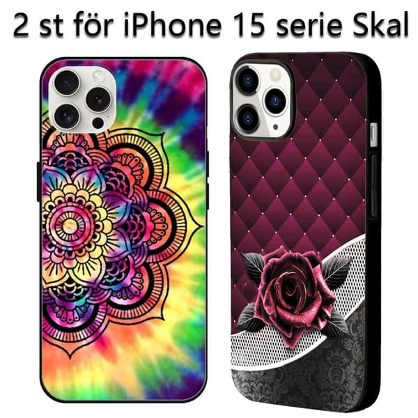 2 stk. Datura blomster iPhone 15 Cover, Kvinder Mænd iPhone 15 plus etui til kvinder til iPhone 15 Plus 15 Pro 15 Pro Max Black for iPhone 15 Plus