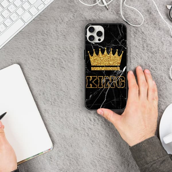 2 stk. King & Queen iPhone 15 deksler, spesielt iPhone 15 Pro-telefondeksel for iPhone 15 Plus Pro Max Black iPhone 15