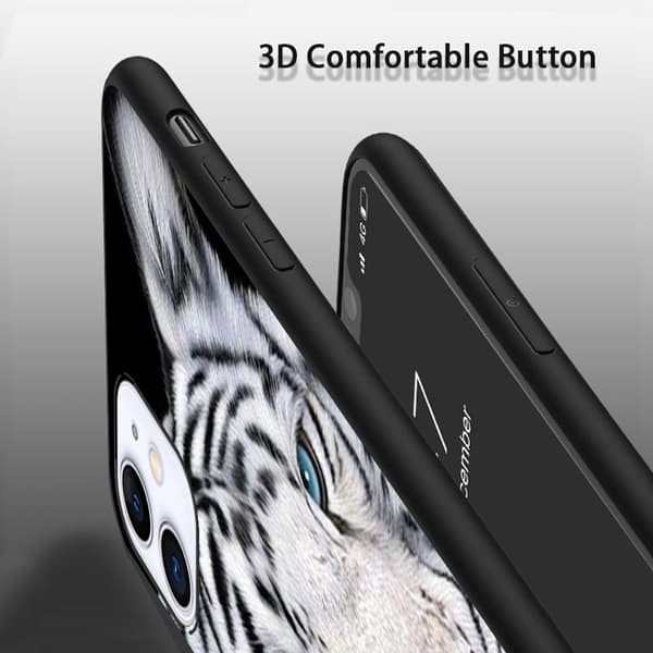 2 stk. Ulv iPhone 15 Pro Cover, Håndlavet iPhone 15 Pro Max til iPhone 15 Plus 15 Pro 15 Pro Max Black iPhone 15 Plus