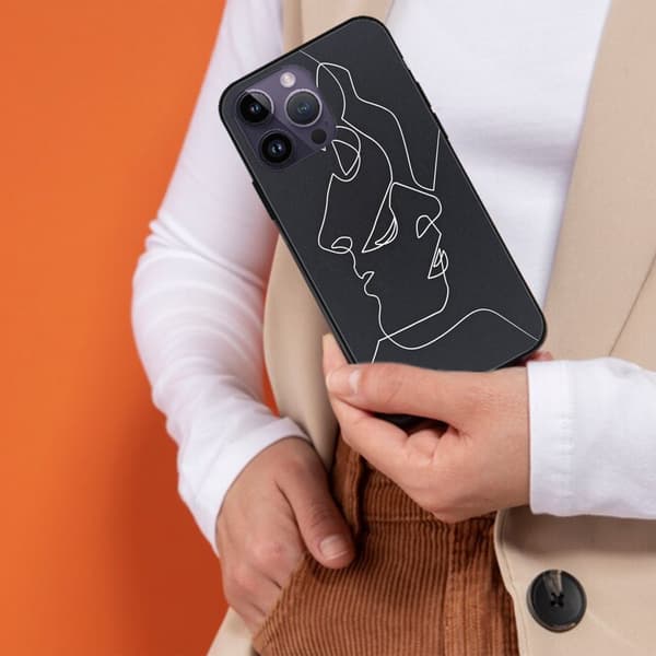 2 stk. iPhone 15 Pro covers med simple mønstre, nyt iPhone 15 cover til iPhone 15 Plus Pro Max Black iPhone 15 Plus