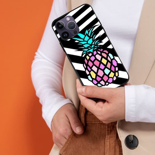 2 stk. Sjove ananas iPhone 15 Pro Max covers, Smuk iPhone Pro Max 15 til iPhone 15 Plus 15 Pro 15 Pro Max Black iPhone 15 Plus
