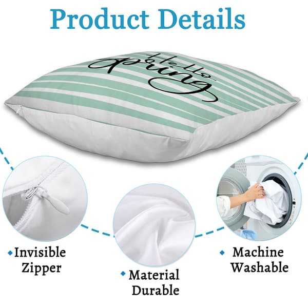 Sæt med 4 stribede påskehare pudebetræk, 45x45 cm polyester pyntepudebetræk til påskegave 4Pcs-45x45cm