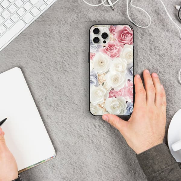 2 stk fargerike blomster iPhone 15-deksler, tegneseriekunst iPhone 15-deksel til iPhone 15 Plus Pro Max Black iPhone 15 Pro Max