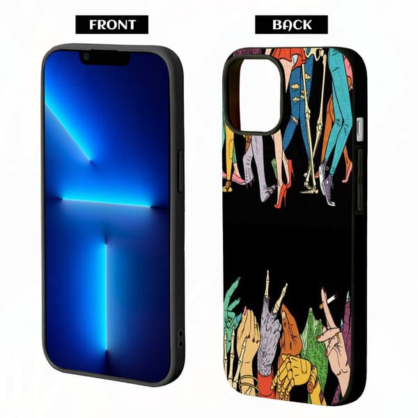 2 stk. fingermaling iPhone 15-deksler, fargerikt søtt iPhone 15 pro-deksel til iPhone 15 Plus 15 Pro 15 Pro Max Black iPhone 15 Pro
