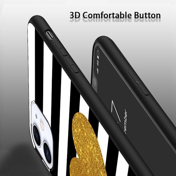 2 stk. stribede hjerte iPhone 15 Plus etuier, stilfuldt iPhone 15 Max etui til iPhone 15 Plus 15 Pro 15 Pro Max Black iPhone 15 Plus