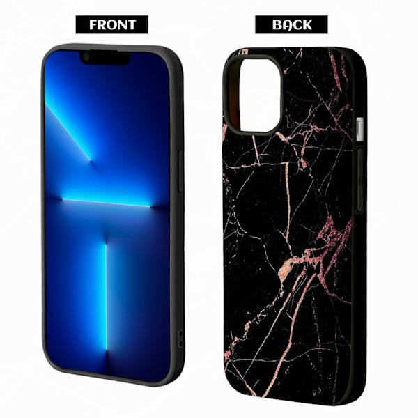 2-pack Marmor iPhone 15 Pro Max Skyddsfodral, Konst Mobilskal iPhone 15 Pro Max för iPhone 15 Plus Pro Max Black iPhone 15 Pro