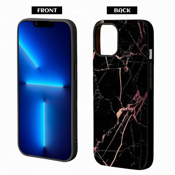 2 stk. Marmor iPhone 15 Pro Max Beskyttelsesetuier, Kunst Telefoncover iPhone 15 pro max til iPhone 15 Plus Pro Max Black iPhone 15