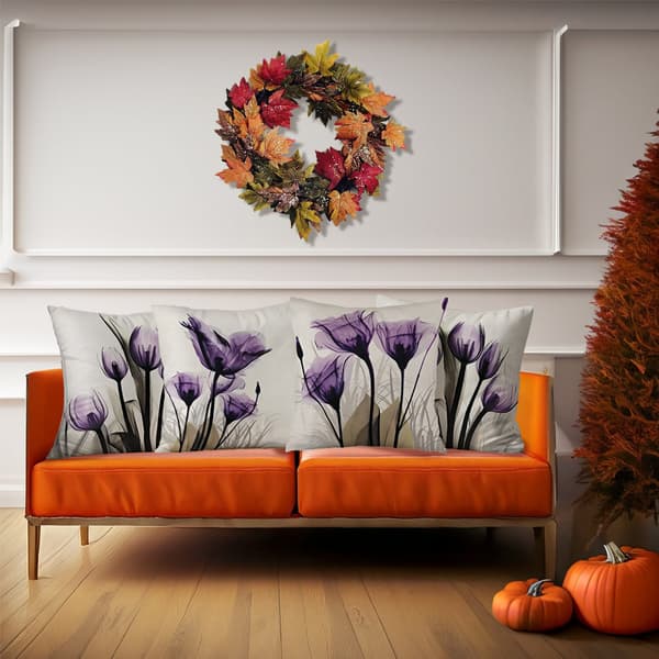 4 st Örngott med blomstermönster, 45x45cm Polyester Kuddfodral för Vardagsrum Sovrum 4Pcs-45x45cm