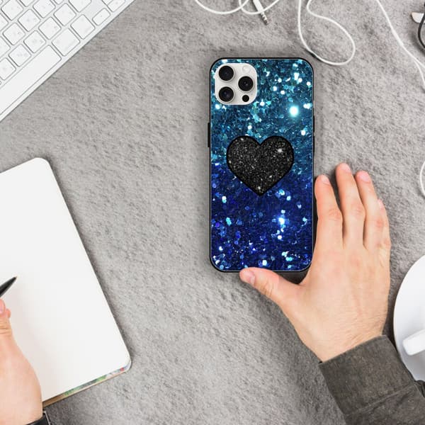 2 stk Bling love iPhone 15 Plus deksel, trykt deksel til iPhone 15 for iPhone 15 Plus Pro Max Black iPhone 15 Pro Max