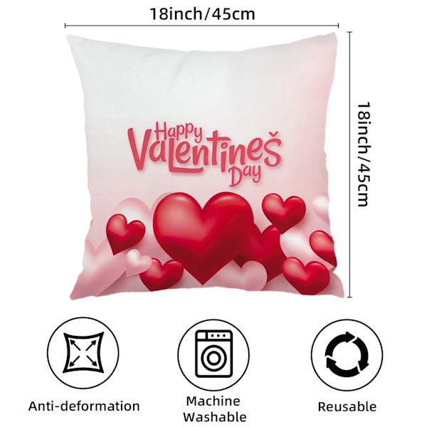 Valentinsdag Pyntepudebetræk, Polyester Pyntepudebetræk Pudebetræk til Bryllup 45x45cm