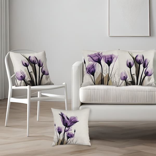 4 st Örngott med blomstermönster, 45x45cm Polyester Kuddfodral för Vardagsrum Sovrum 4Pcs-45x45cm