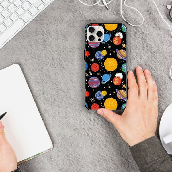 2 stk. Planet iPhone 15 Plus deksler, attraktivt design 15 iPhone-deksel for iPhone 15 Plus Pro Max Black iPhone 15 Plus