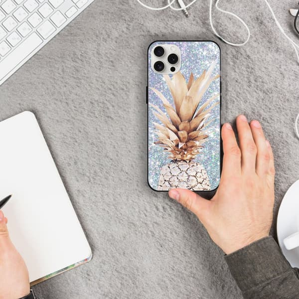 2 stk marmor ananas iPhone 15 Pro Max telefondeksel, slankt iPhone 15pro max deksel til iPhone 15 Plus 15 Pro 15 Pro Max Black iPhone 15 Plus