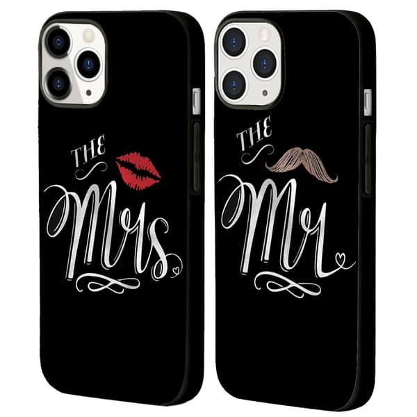 2 st MR & MRS iPhone 15 Pro Max Skyddsskal, Tecknade iPhone 15 Pro-fodral för iPhone 15 Plus Pro Max Black iPhone 15 Plus
