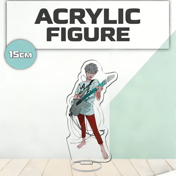 1 stk. Anime-inspirert akrylfigur: 2D-karakter, solid base, skrivebordsdekor og samlegave 15cm