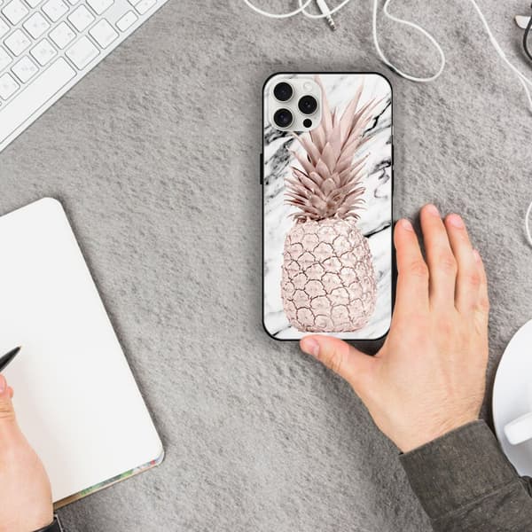 2 st Marmor ananas iPhone 15 Pro Max Mobilskal, Senaste iPhone 15 skal för iPhone 15 Plus Pro Max Black for iPhone 15 Pro