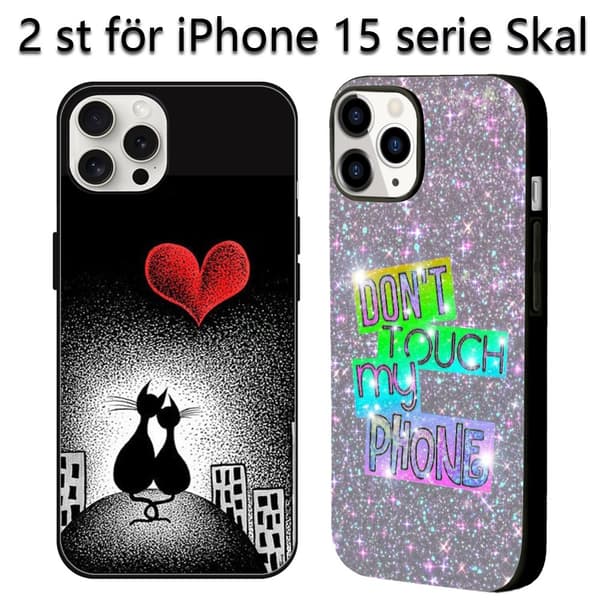 2 st Bling iPhone 15 Pro Max Skyddsskal, Fantastiskt 15 pro max för iPhone 15 Plus Pro Max Black iPhone 15 Pro Max