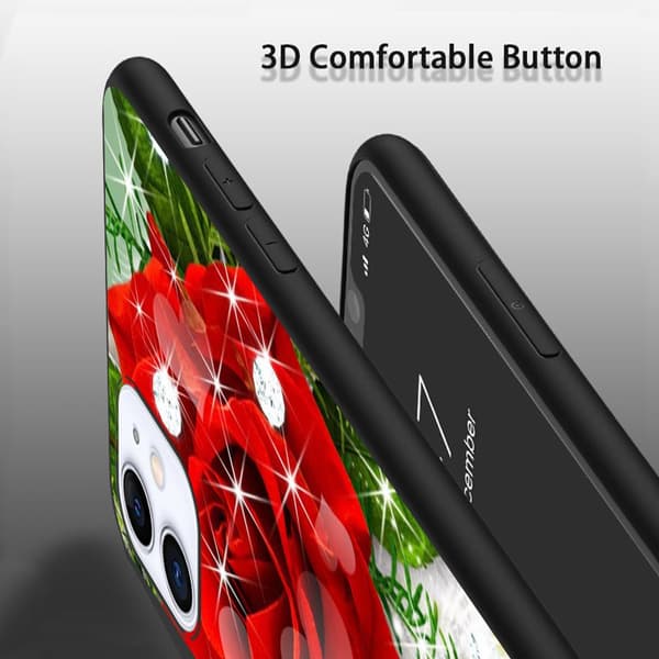 2 st Blommor iPhone 15 Pro Max Skyddsskal, Elegant Skal iPhone 15 för iPhone 15 Plus 15 Pro 15 Pro Max Black iPhone 15