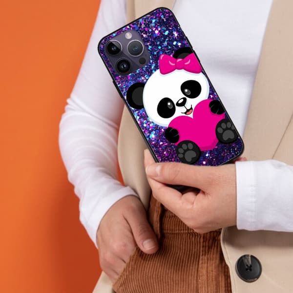 2 stk søte panda iPhone 15 Plus-deksler, fantastiske iPhone 15 pro-deksler for iPhone 15 Plus Pro Max Black iPhone 15