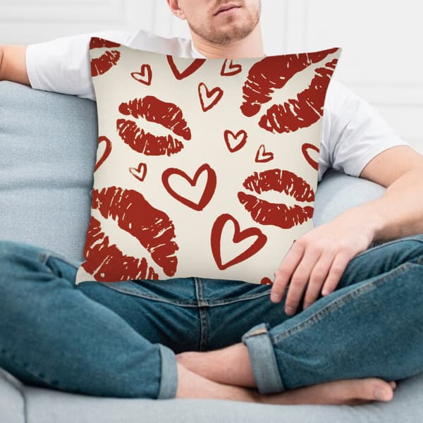 Valentinsdag Tema Pyntepudebetræk, 45x45cm Blødt og Åndbart Pyntepudebetræk til Sofa Soveværelse Stue 45x45cm
