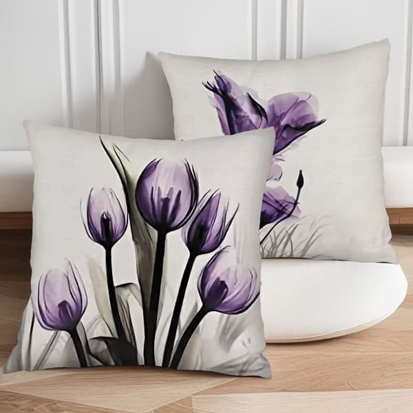 4 st Örngott med blomstermönster, 45x45cm Polyester Kuddfodral för Vardagsrum Sovrum 4Pcs-45x45cm