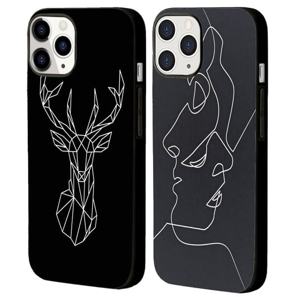 2 stk enkle mønstre iPhone 15 Pro deksler, nyhet iPhone 15 deksel til iPhone 15 Plus Pro Max Black iPhone 15 Pro Max