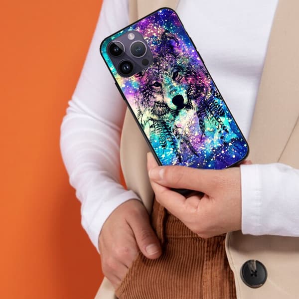 2 stk fargerike ulver iPhone 15 Pro deksler, nyeste iPhone 15 pro deksel til iPhone 15 Plus Pro Max Black iPhone 15
