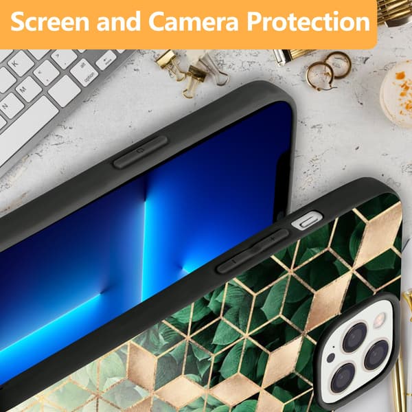 2 stk. Marmor iPhone 15 Pro Max Cover, Sort iPhone 15 telefoncover til iPhone 15 Plus Pro Max Black iPhone 15