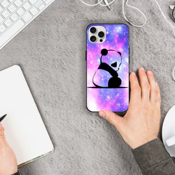 2 stk. Søde panda iPhone 15 Plus covers, Fantastiske iPhone 15 Pro covers til iPhone 15 Plus Pro Max Black iPhone 15 Pro Max