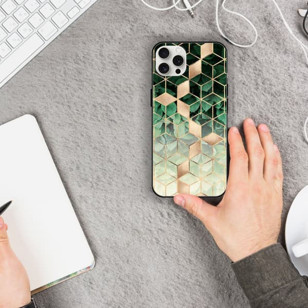 2 stk. Marmor iPhone 15 Pro Max Cover, Sort iPhone 15 telefoncover til iPhone 15 Plus Pro Max Black iPhone 15