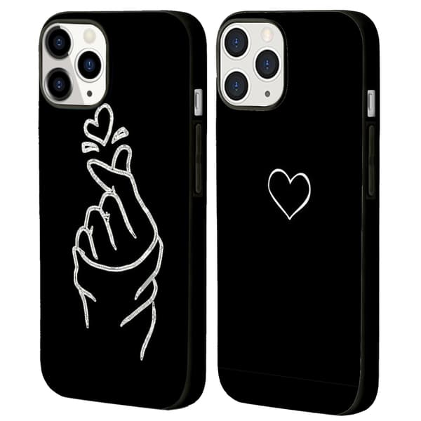 2 st Hjärtformade iPhone 15 Skyddsfodral, Trendig Design iPhone 15 pro max mobilskal för iPhone 15 Plus 15 Pro 15 Pro Max Black iPhone 15 Pro Max