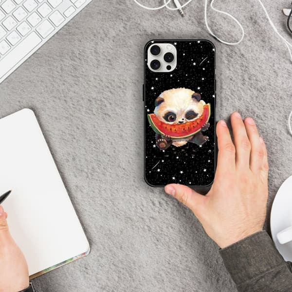 2 stk. Panda & vandmelon iPhone 15 Plus Etuier Covers, Cool iPhone 15 telefoncover til iPhone 15 Plus 15 Pro 15 Pro Max Black iPhone 15 Plus