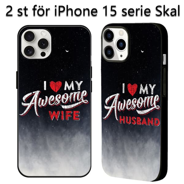 2 stk. iPhone 15 Plus telefoncover til par, elegant Apple 15-etui til iPhone 15 Plus Pro Max Black iPhone 15