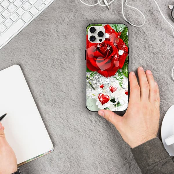 2 stk. blomster iPhone 15 Pro Max beskyttelsesdeksel, elegant deksel iPhone 15 for iPhone 15 Plus 15 Pro 15 Pro Max Black iPhone 15 Pro Max