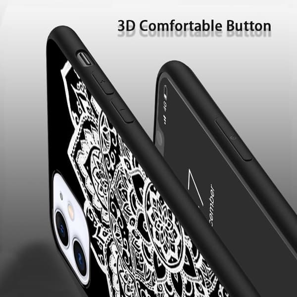 2-pack Mandala iPhone 15 Pro Skyddsfodral, Tryckt iPhone 15 Max-skal för iPhone 15 Plus 15 Pro 15 Pro Max Black iPhone 15