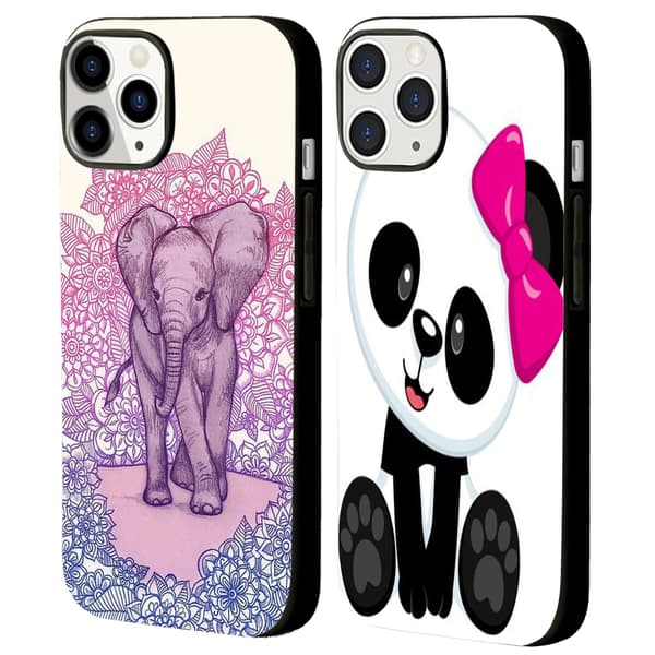 2 stk. Søde panda iPhone 15 Beskyttelsesetuier, Charmerende iPhone 15 Etui Kvinder til iPhone 15 Plus Pro Max Black iPhone 15 Plus
