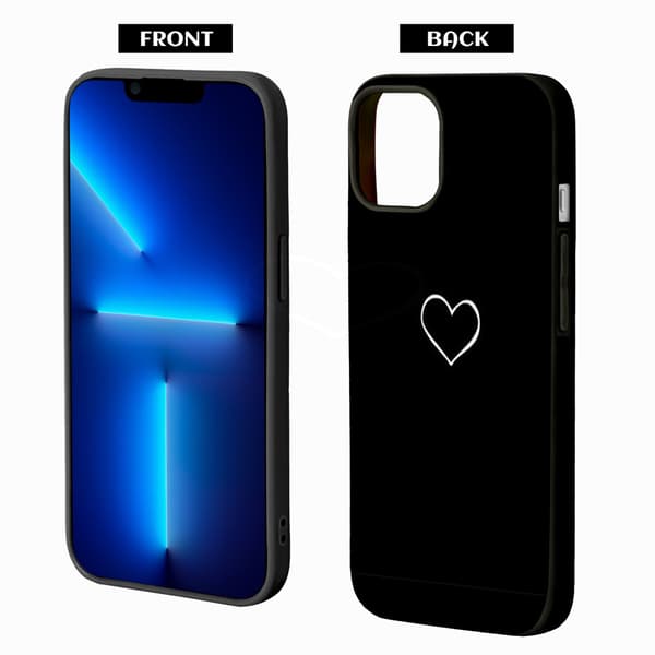 2 st Hjärtformade iPhone 15 Skyddsfodral, Trendig Design iPhone 15 pro max mobilskal för iPhone 15 Plus 15 Pro 15 Pro Max Black iPhone 15 Pro Max