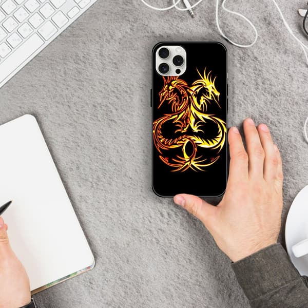 2 stk. Drage iPhone 15 Plus Telefon Cover, Animationsprint iPhone 15 Case Til Mænd til iPhone 15 Plus 15 Pro 15 Pro Max Black iPhone 15 Plus