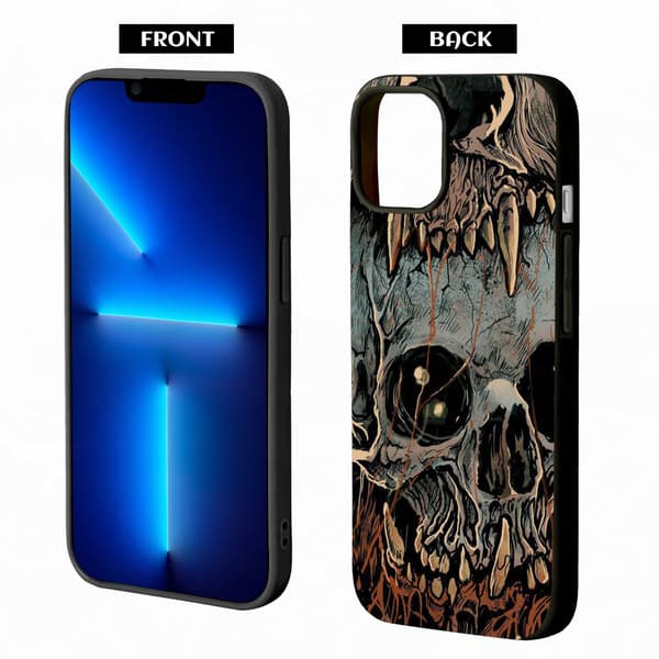 2-pack Skalle iPhone 15 Pro Max Skyddsfodral, Charmig 15 Pro för iPhone 15 Plus Pro Max Black iPhone 15 Plus