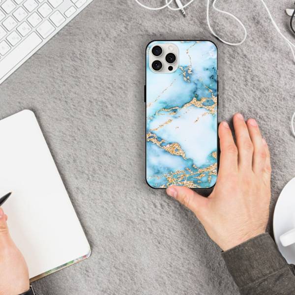 2 stk. Marmor iPhone 15 Pro Cover, Seneste iPhone 15 Pro covers til iPhone 15 Plus Pro Max Black iPhone 15 Pro Max
