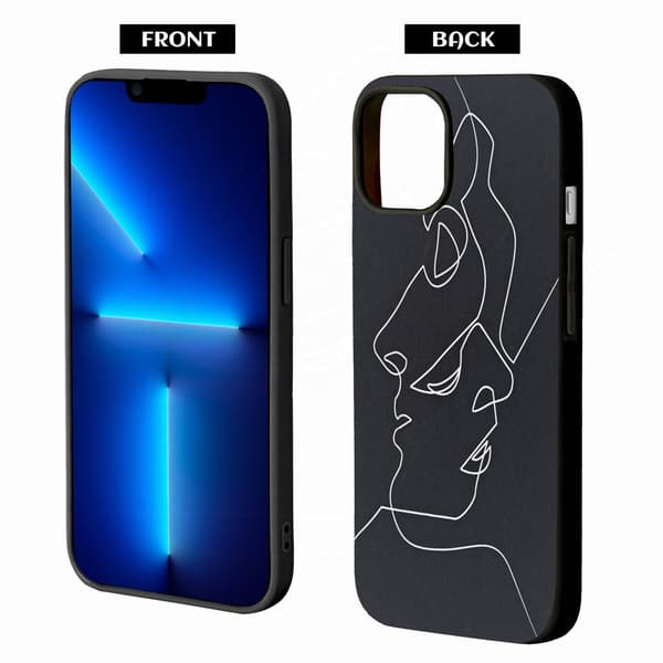2 stk. iPhone 15 Pro covers med simple mønstre, nyt iPhone 15 cover til iPhone 15 Plus Pro Max Black iPhone 15 Pro