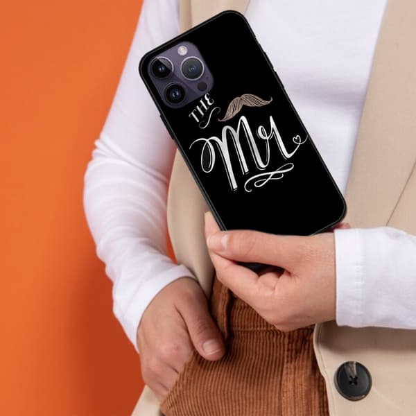 2 st MR & MRS iPhone 15 Pro Max Skyddsskal, Tecknade iPhone 15 Pro-fodral för iPhone 15 Plus Pro Max Black iPhone 15 Plus