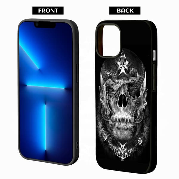 2-pack Skalle iPhone 15 Pro Max Skyddsfodral, Elegant iPhone 15 Pro Max-mobilskal för iPhone 15 Plus 15 Pro 15 Pro Max Black iPhone 15 Plus