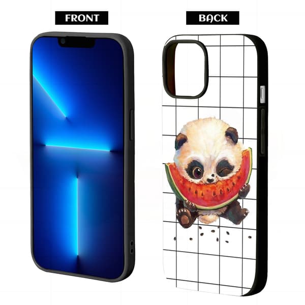 2 stk. Panda- og vannmelon-deksler til iPhone 15 Plus, kule iPhone 15-telefondeksler til iPhone 15 Plus 15 Pro 15 Pro Max Black iPhone 15 Plus