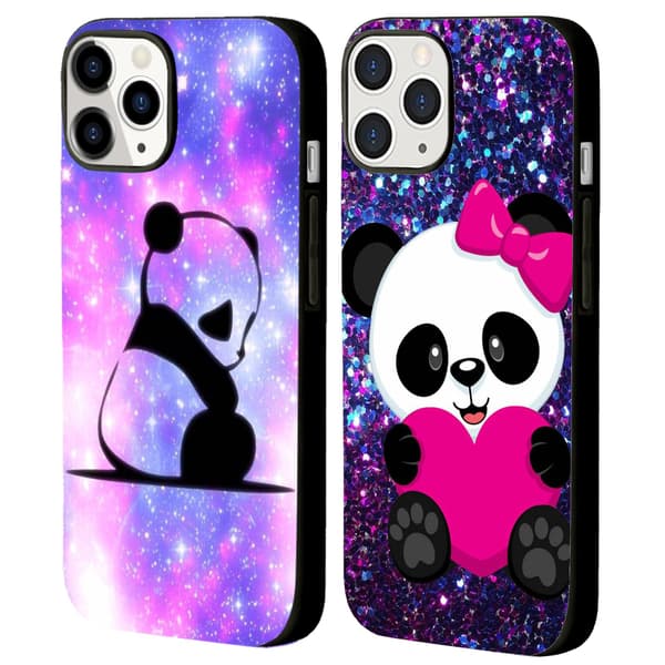 2 stk søte panda iPhone 15 Plus-deksler, fantastiske iPhone 15 pro-deksler for iPhone 15 Plus Pro Max Black iPhone 15 Plus