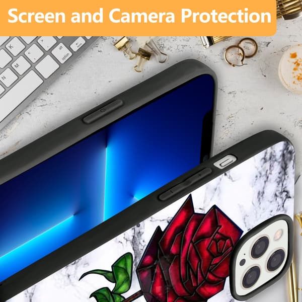 2 stk. Bling rose iPhone 15 Pro Max Cover, Dejligt iPhone 15 etui til piger til iPhone 15 Plus Pro Max Black iPhone 15 Pro Max
