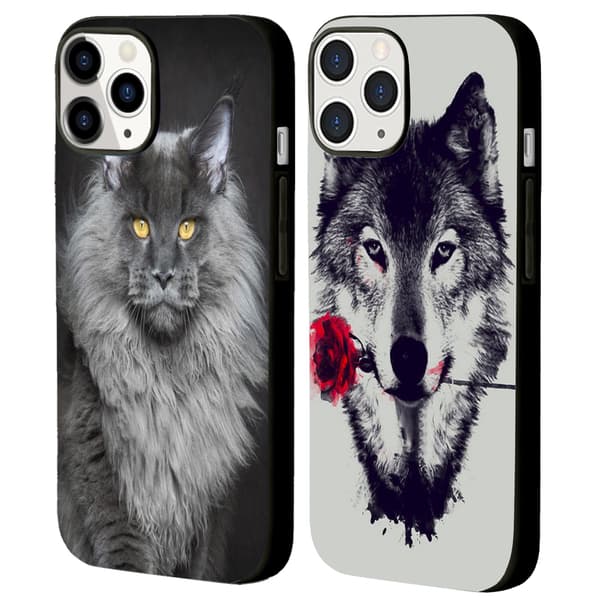 2 st Kat & Varg iPhone 15 Pro Max Skal, Tecknade Målade Casekoo iPhone 15 Pro Skal för iPhone 15 Plus Pro Max Black iPhone 15 Pro
