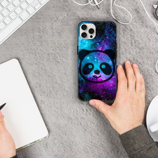 2 st Färgade Panda iPhone 15 Plus Skyddsfodral, Konst 15 pro max för iPhone 15 Plus Pro Max Black iPhone 15 Pro