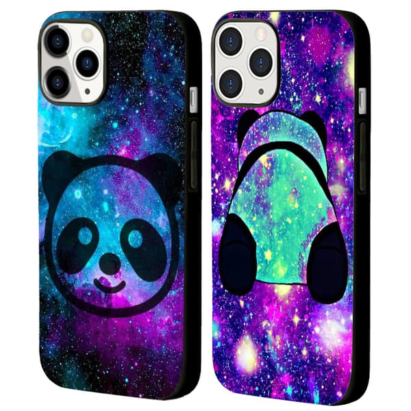 2 st Färgade Panda iPhone 15 Plus Skyddsfodral, Konst 15 pro max för iPhone 15 Plus Pro Max Black iPhone 15 Pro