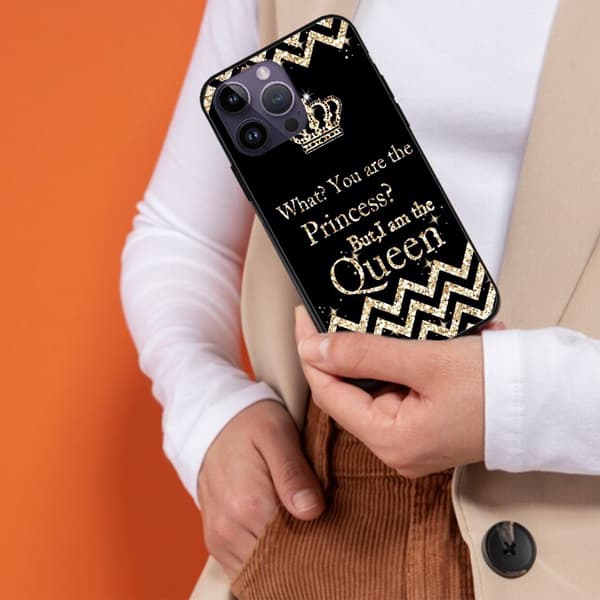 2 stk. Queen & Princess iPhone 15-deksler, stilig iPhone 15 max-deksel til iPhone 15 Plus Pro Max Black iPhone 15 Plus